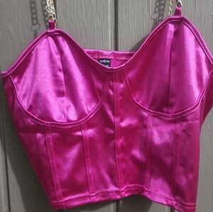 tank crop top chain silk Bustier